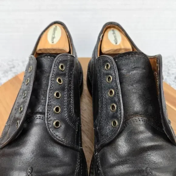 Allen Edmonds Mens 8.5D MacNeil Black Shell Cordovan Wingtip Brogue Oxford Dress